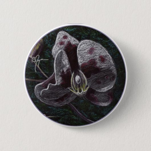 Badge Rond 5 Cm Bouton d'orchidée (Devant)