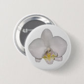 Badge Rond 5 Cm Bouton d'orchidée blanche (Devant & derrière)
