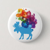 Badge Rond 5 Cm Bouton d'orignal Abstrait (Devant)