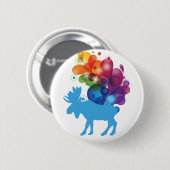 Badge Rond 5 Cm Bouton d'orignal Abstrait (Devant & derrière)