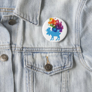 Badge Rond 5 Cm Bouton d'orignal Abstrait