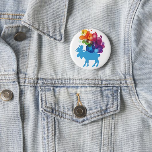Badge Rond 5 Cm Bouton d'orignal Abstrait (En situation)