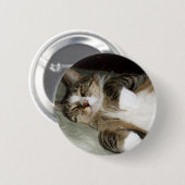 Badge Rond 5 Cm Bouton Dormir Manx Cat (Devant & derrière)