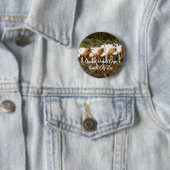 Badge Rond 5 Cm Bouton d'oryx à cornes scimitar (En situation)