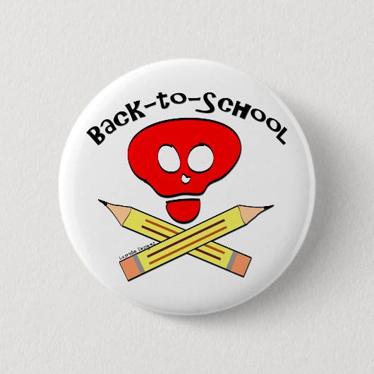 Badge Rond 5 Cm Bouton dos à l'école (Devant)