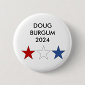 Badge Rond 5 Cm Bouton Doug Burgum pour Président 2024 (Devant)