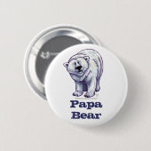 Badge Rond 5 Cm Bouton d'ours blanc d'ours de papa (Devant & derrière)