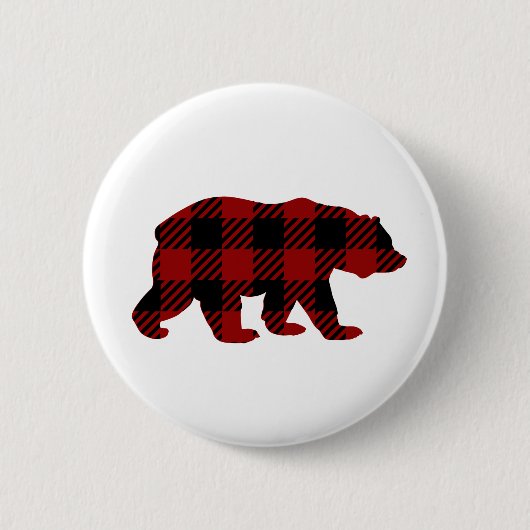 Badge Rond 5 Cm Bouton d'ours de plaid de Buffalo (Devant)