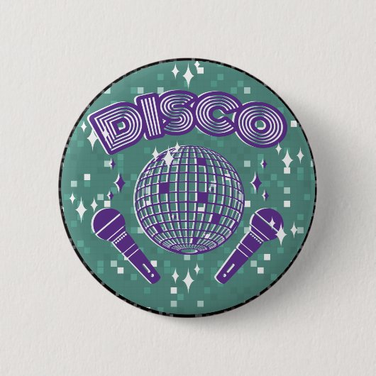 Badge Rond 5 Cm Bouton d'ours DISCO queenie (Devant)