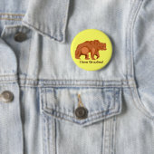 Badge Rond 5 Cm Bouton d'ours gris (En situation)