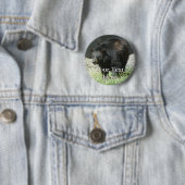 Badge Rond 5 Cm Bouton d'ours noir (En situation)