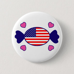 Badge Rond 5 Cm Bouton doux américain