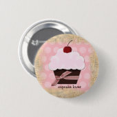 Badge Rond 5 Cm Bouton doux d'amant de petit gâteau (Devant & derrière)