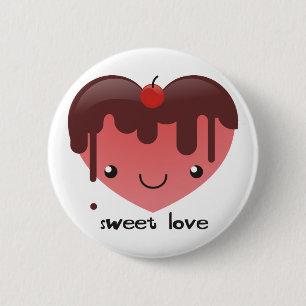 Badge Rond 5 Cm Bouton doux d'amour