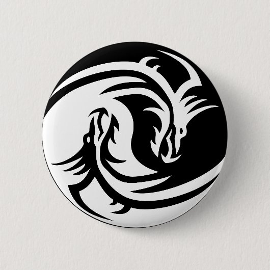 Badge Rond 5 Cm bouton dragons yin yang (Devant)