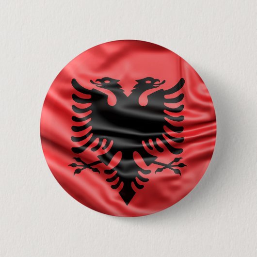 Badge Rond 5 Cm Bouton Drapeau Albanie (Devant)