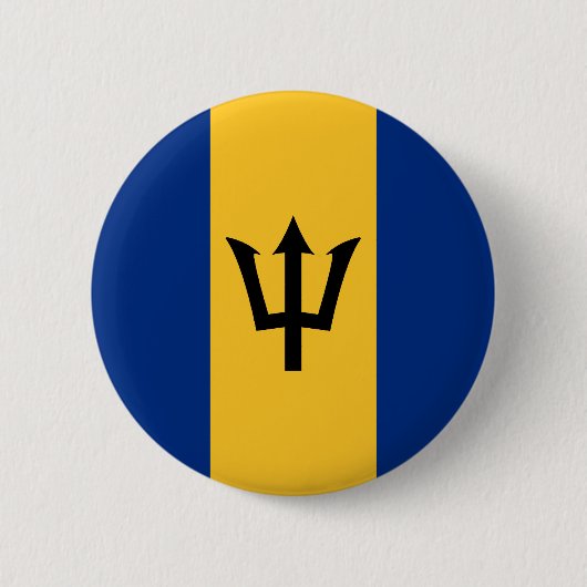 Badge Rond 5 Cm Bouton Drapeau Barbade (Devant)