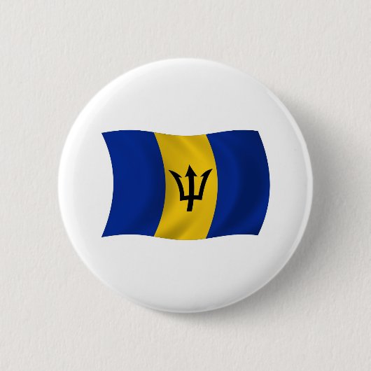 Badge Rond 5 Cm Bouton Drapeau Barbade (Devant)