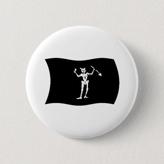 Badge Rond 5 Cm Bouton Drapeau Barbe Noire (Devant)