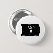 Badge Rond 5 Cm Bouton Drapeau Barbe Noire (Devant & derrière)