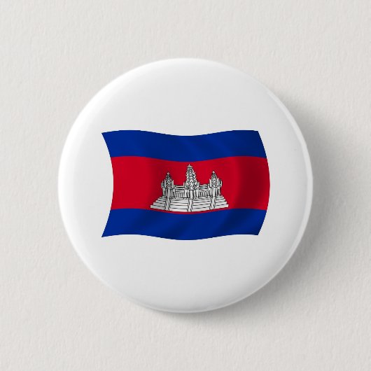 Badge Rond 5 Cm Bouton Drapeau Cambodge (Devant)