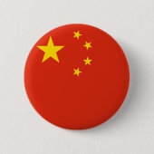Badge Rond 5 Cm Bouton Drapeau Chine (Devant)