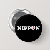 Badge Rond 5 Cm Bouton Drapeau Coeur d'amour Nippon (Devant & derrière)