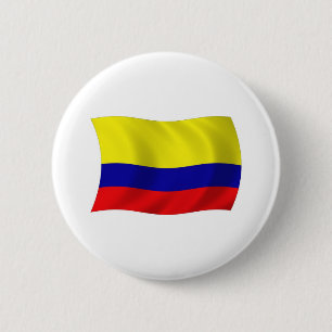 Badge Rond 5 Cm Bouton Drapeau Colombie