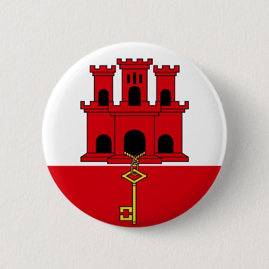 Badge Rond 5 Cm Bouton drapeau de Gibraltar (Devant)
