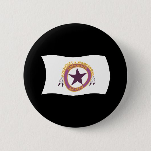 Badge Rond 5 Cm Bouton Drapeau de la tribu Wampanoag (Devant)
