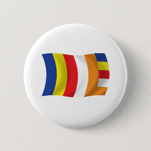 Badge Rond 5 Cm Bouton Drapeau de religion bouddhiste