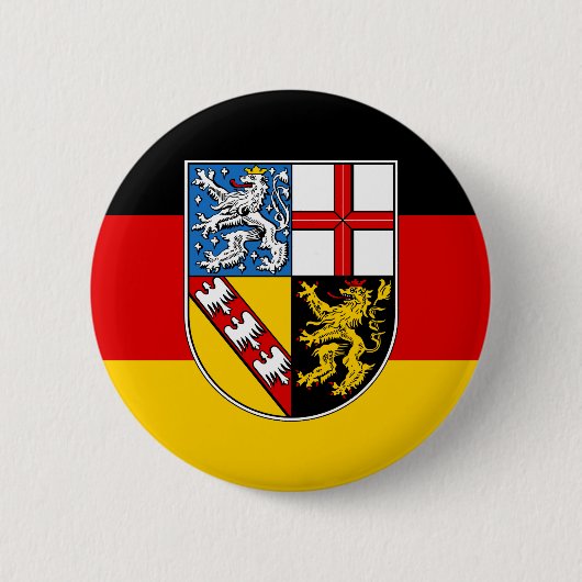 Badge Rond 5 Cm Bouton Drapeau de Sarre (Devant)