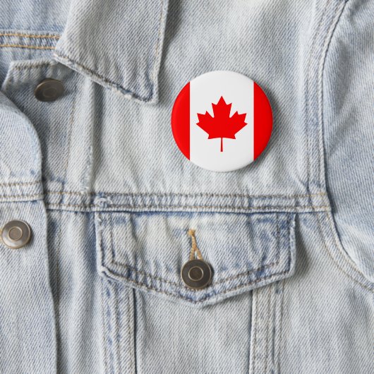 Badge Rond 5 Cm Bouton drapeau du Canada (En situation)