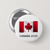 Badge Rond 5 Cm Bouton drapeau du Canada 2025 (Devant & derrière)