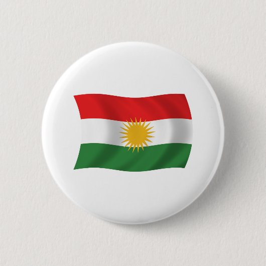 Badge Rond 5 Cm Bouton Drapeau du Kurdistan (Devant)
