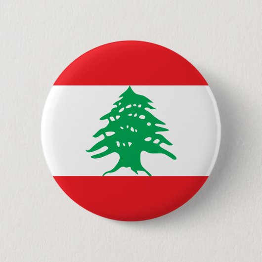 Badge Rond 5 Cm Bouton Drapeau du Liban (Devant)