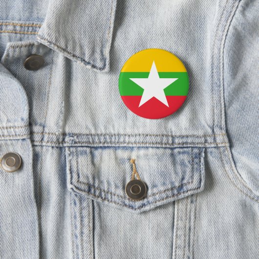Badge Rond 5 Cm Bouton Drapeau du Myanmar (En situation)