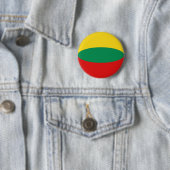 Badge Rond 5 Cm Bouton Drapeau Fisheye Lituanie (En situation)