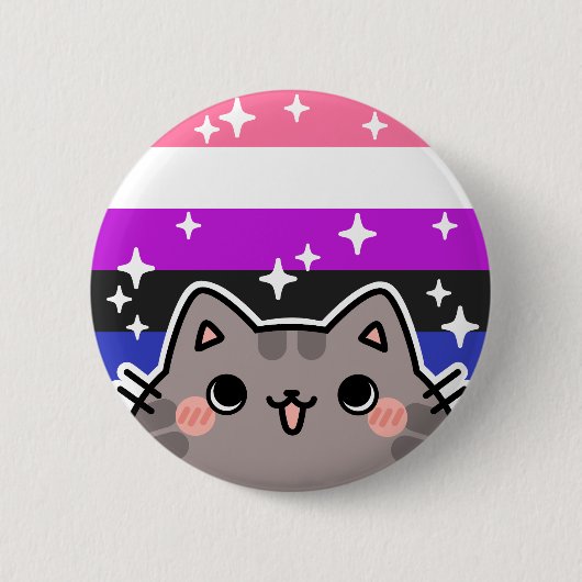 Badge Rond 5 Cm Bouton Drapeau Genderfluide LGBT Pride (Devant)