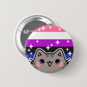 Badge Rond 5 Cm Bouton Drapeau Genderfluide LGBT Pride (Devant & derrière)