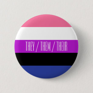 Badge Rond 5 Cm Bouton Drapeau Genderfluide Pronoun