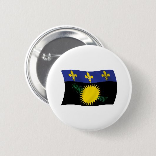 Badge Rond 5 Cm Bouton Drapeau Guadeloupe (Devant & derrière)