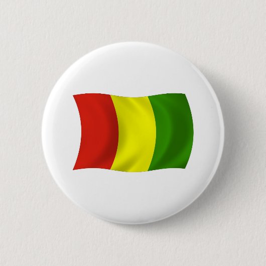 Badge Rond 5 Cm Bouton Drapeau Guinée (Devant)