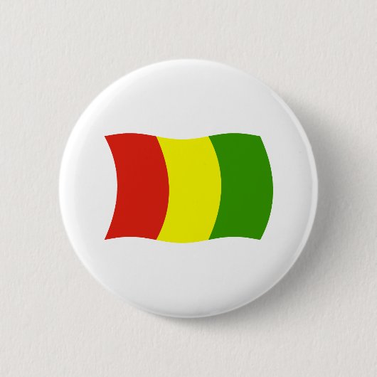 Badge Rond 5 Cm Bouton Drapeau Guinée (Devant)