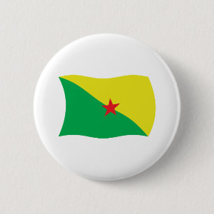Badge Rond 5 Cm Bouton Drapeau Guyane Française