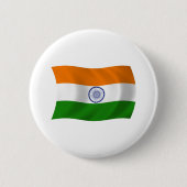 Badge Rond 5 Cm Bouton Drapeau Inde (Devant)