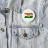 Badge Rond 5 Cm Bouton Drapeau Inde (En situation)