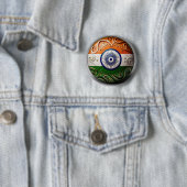 Badge Rond 5 Cm Bouton Drapeau Indien (En situation)