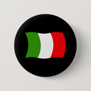 Badge Rond 5 Cm Bouton Drapeau Italie