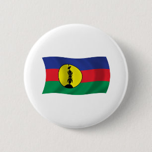 Badge Rond 5 Cm Bouton Drapeau Kanak People